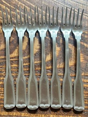 Orleans Silver Stainless Cocktail Forks - Set of 7